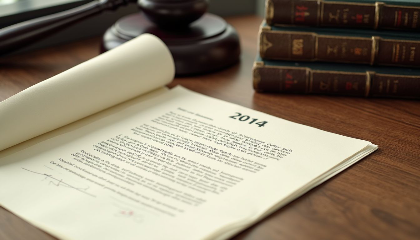 A legal document and calendar on an oak desk create a focused atmosphere. A legal document and calendar on an oak desk create a focused atmosphere.