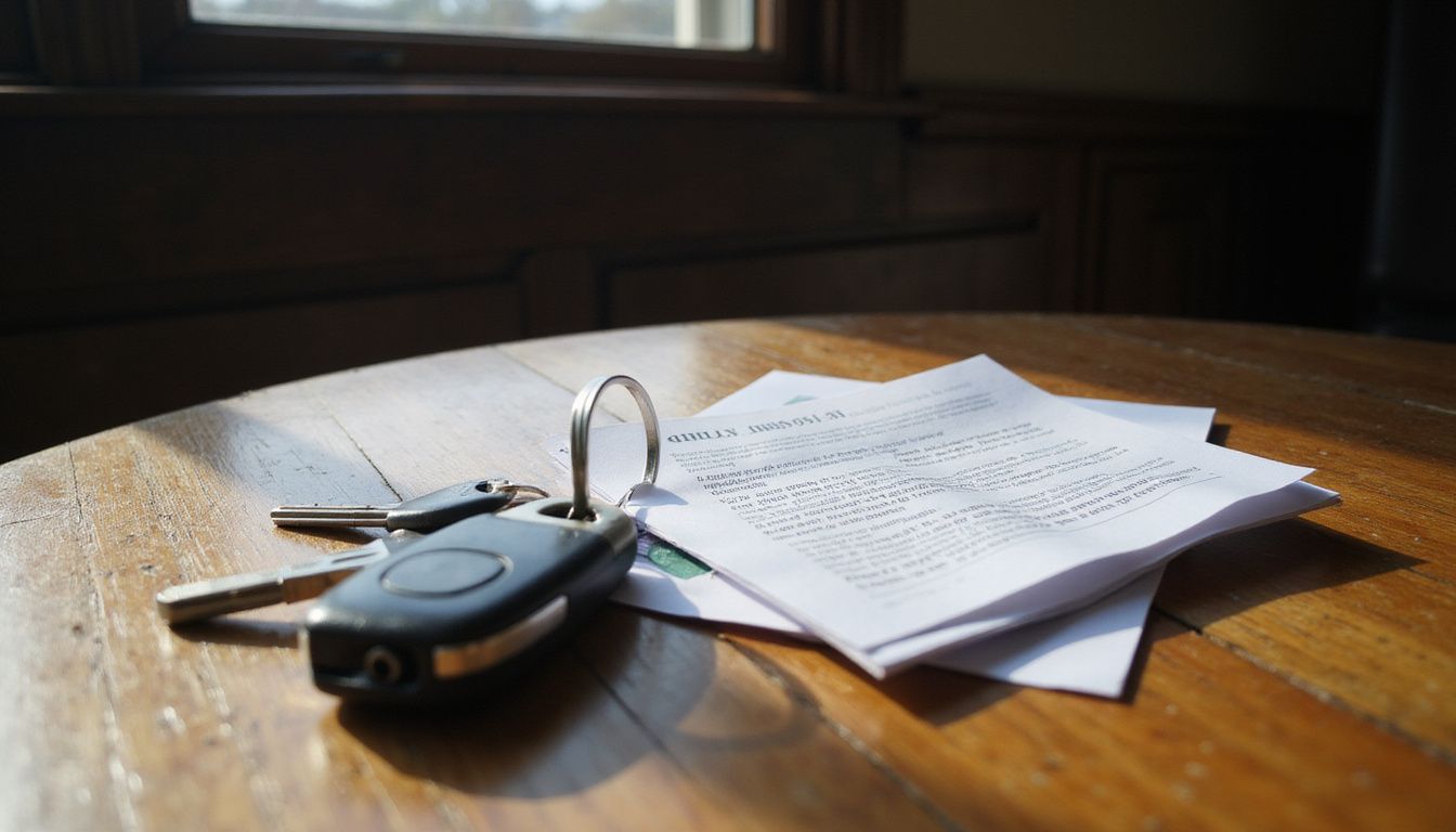 A car key and legal documents reflect a serious DUI situation. A car key and legal documents reflect a serious DUI situation.